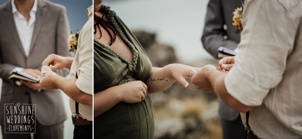 exchange rings mountain wedding nz