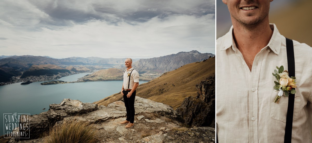 groom style mountain wedding