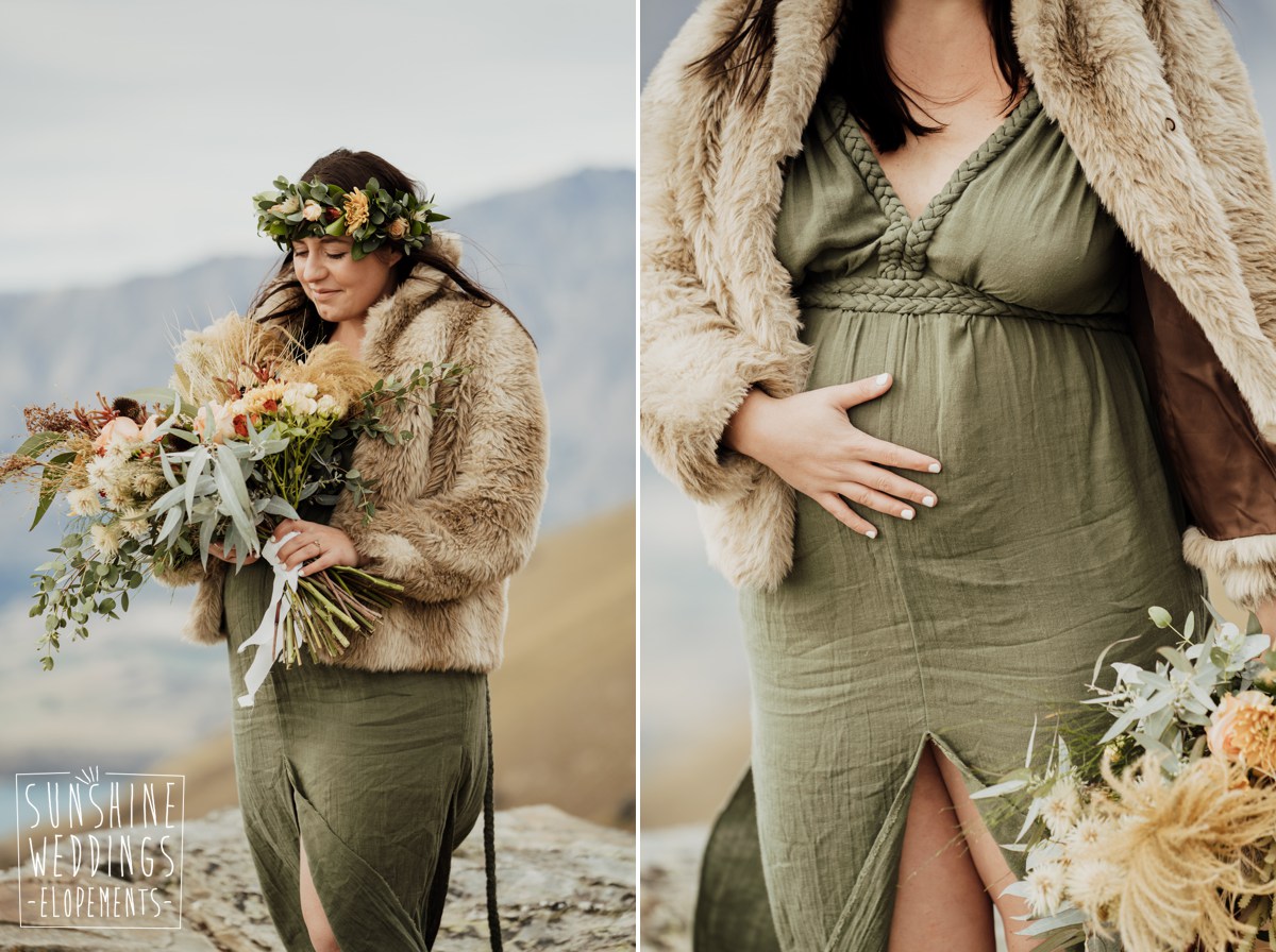 pregnant bride elopement wedding