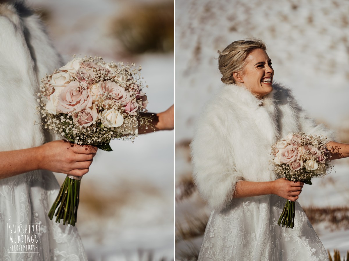 winter bride wedding fur