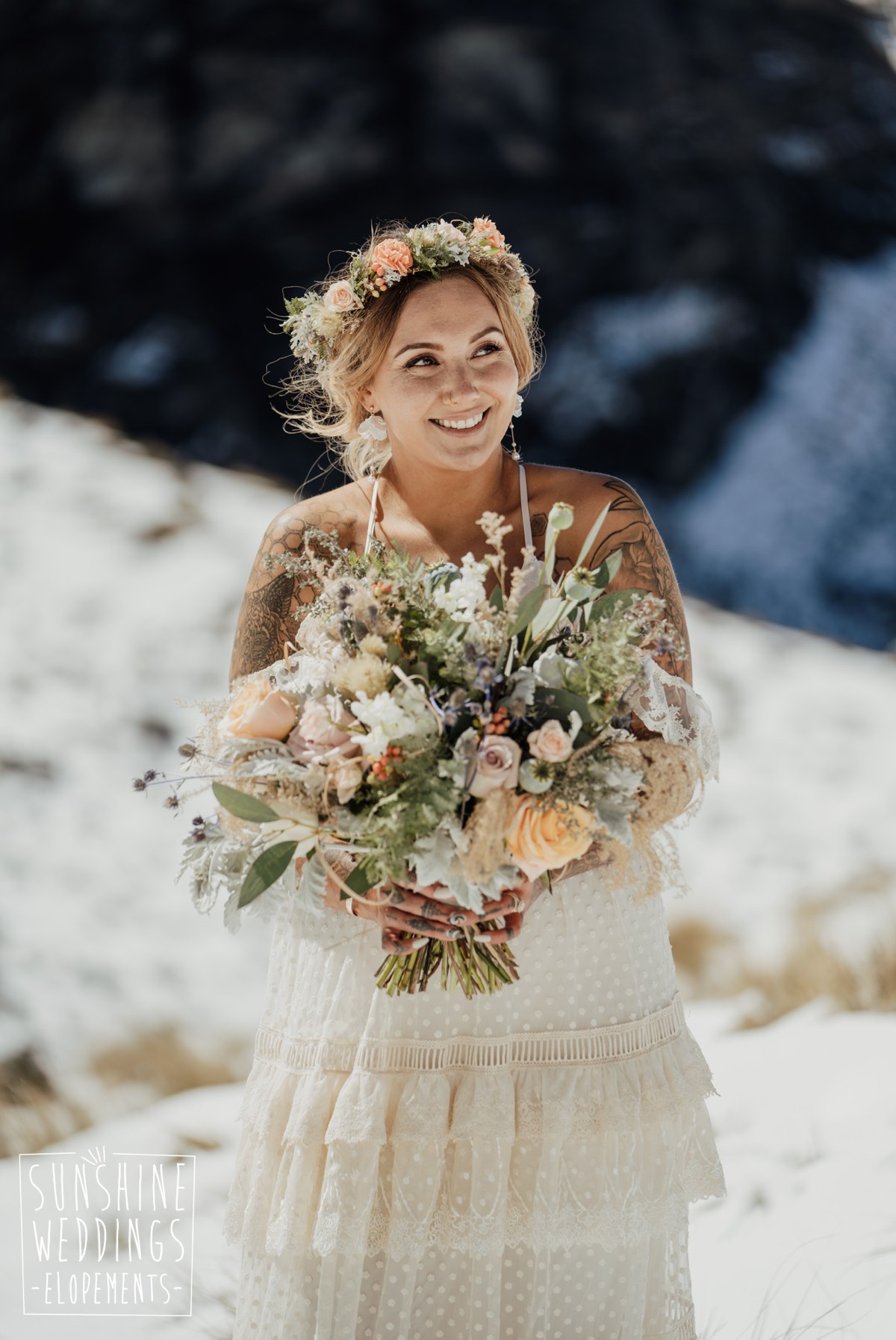 crimson wedding flowers