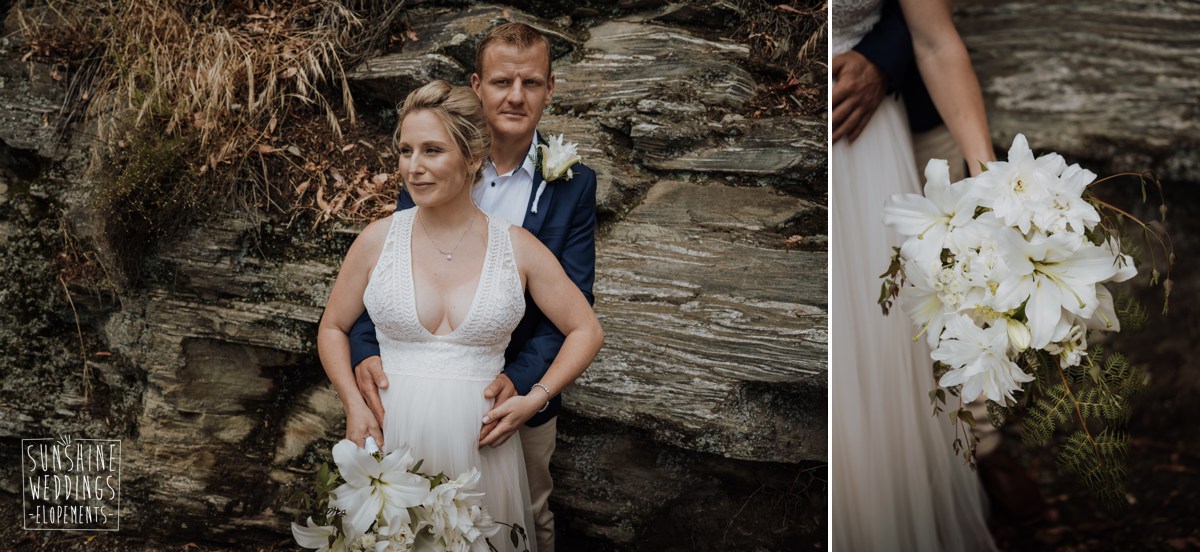 bride and groom hilton queenstown elopement