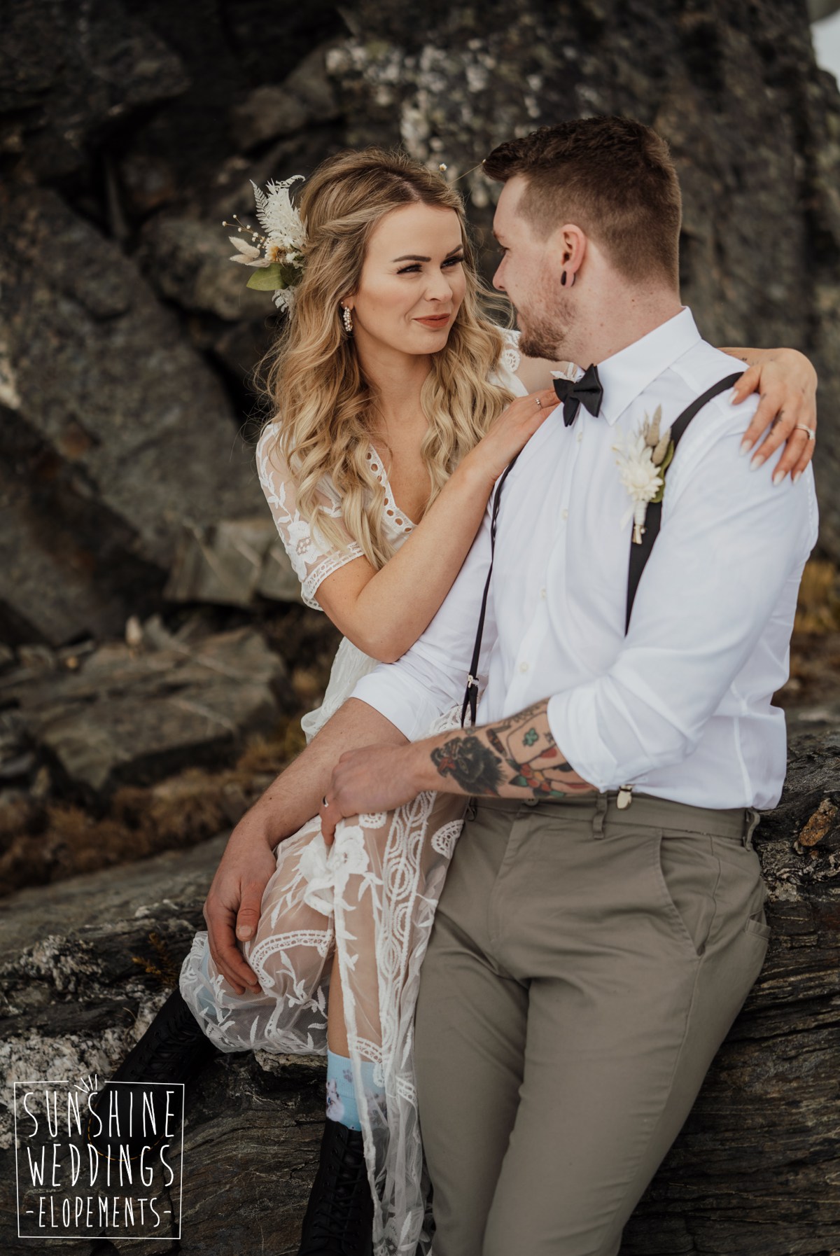 eloping couple wedding nz