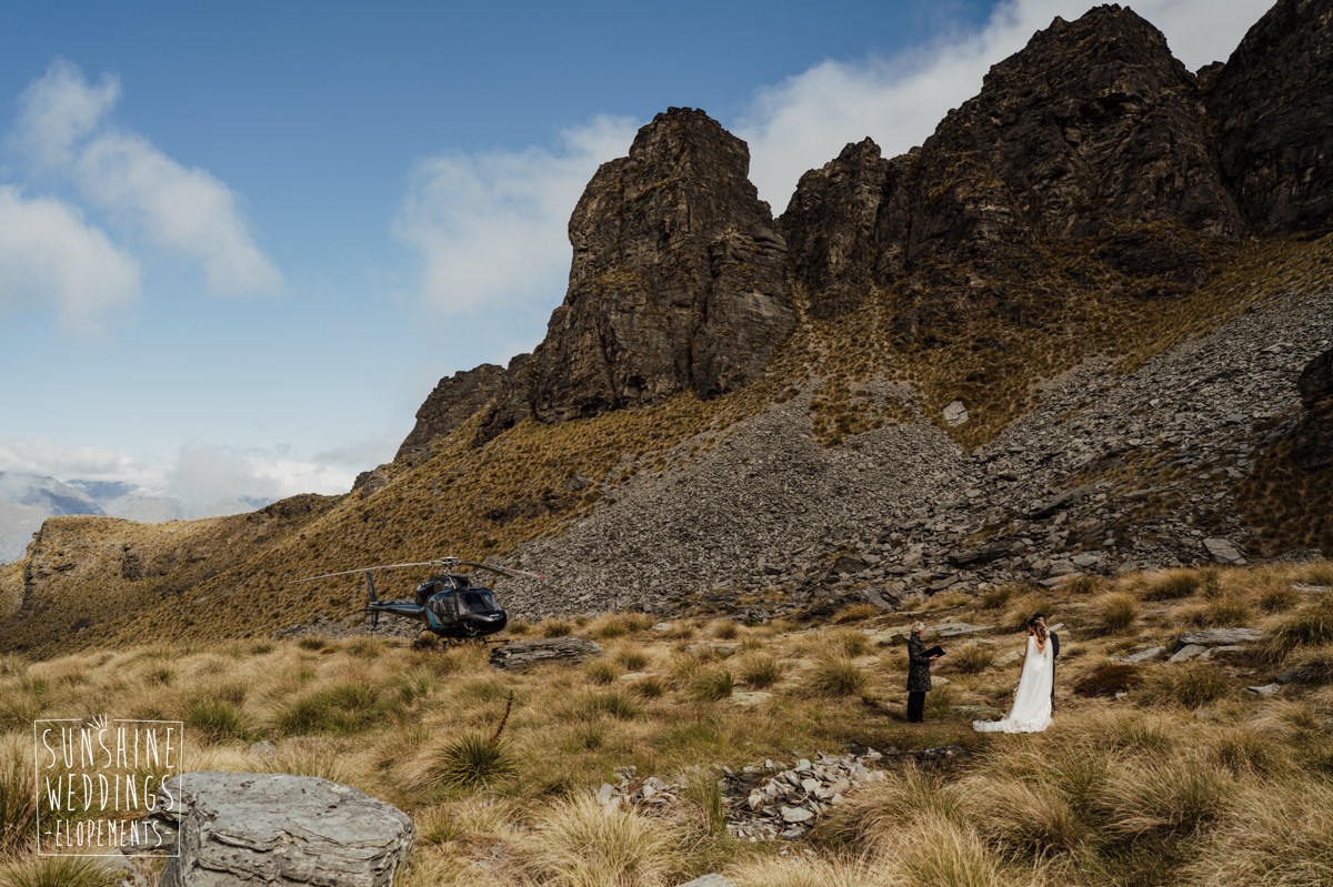elopement heliwedding garden spurs landing
