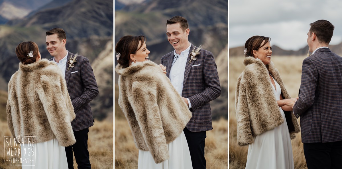 elopement wedding ceremony mountains around queenstown