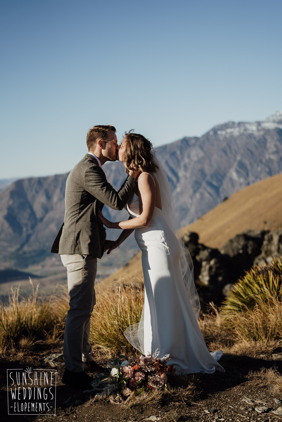 first kiss mountain wedding