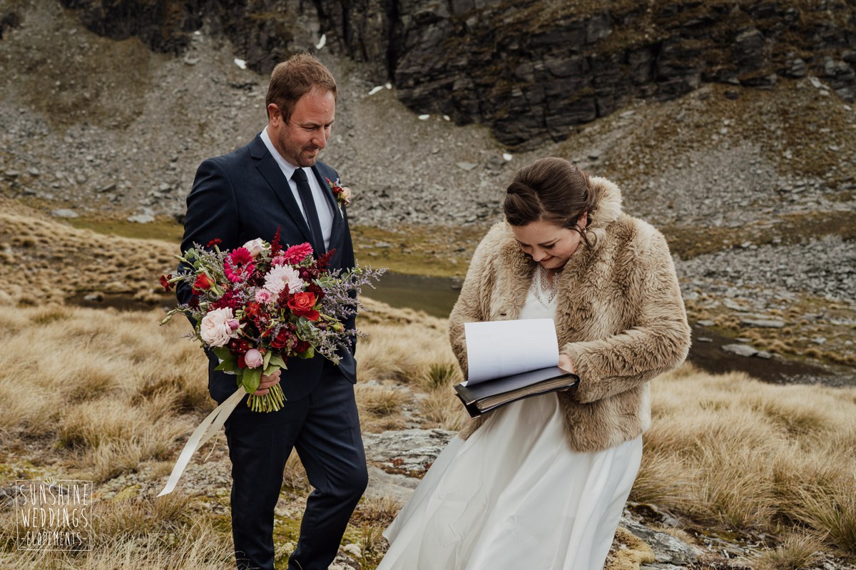 signing register mountain wedding queenstown